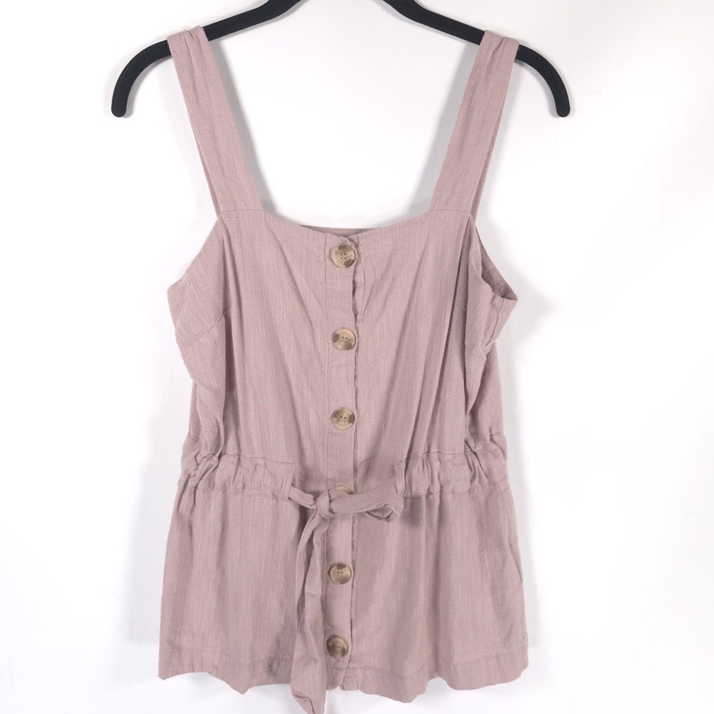 THAT’S IT! Knit‎ Button Up Drawstring Peplum Tank Top INDIA🇮🇳MADE SMALL